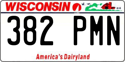 WI license plate 382PMN