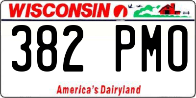WI license plate 382PMO