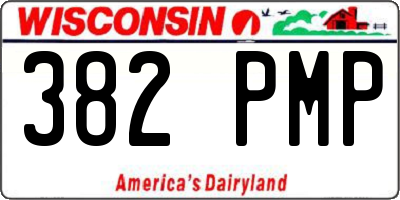 WI license plate 382PMP