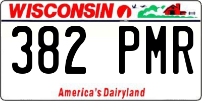 WI license plate 382PMR