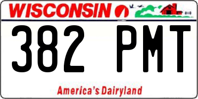 WI license plate 382PMT
