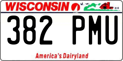 WI license plate 382PMU