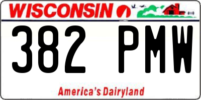 WI license plate 382PMW