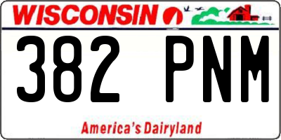 WI license plate 382PNM