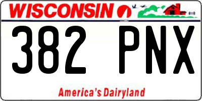 WI license plate 382PNX