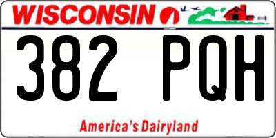 WI license plate 382PQH
