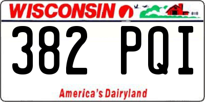 WI license plate 382PQI
