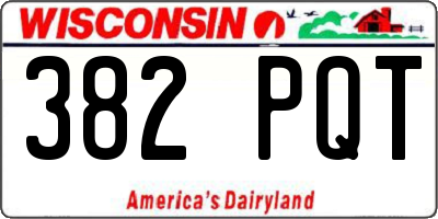 WI license plate 382PQT