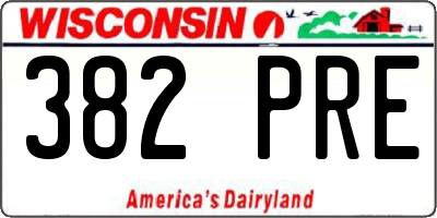WI license plate 382PRE