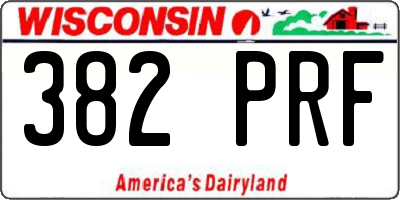 WI license plate 382PRF