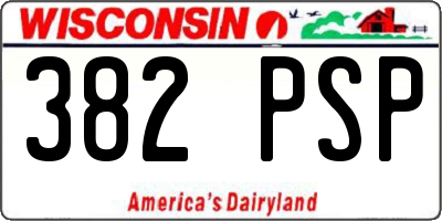 WI license plate 382PSP