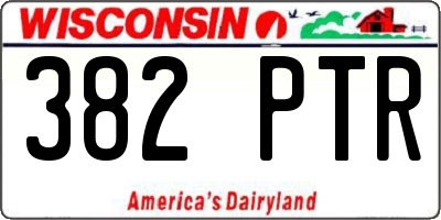 WI license plate 382PTR