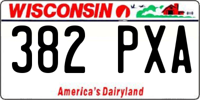 WI license plate 382PXA