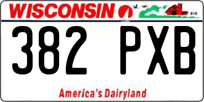 WI license plate 382PXB