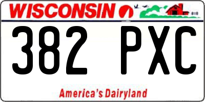 WI license plate 382PXC