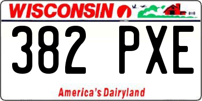 WI license plate 382PXE