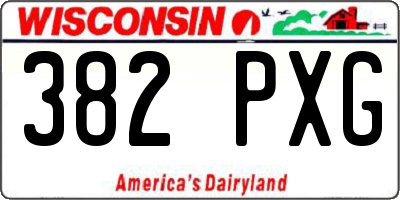 WI license plate 382PXG