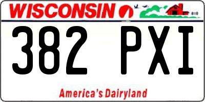 WI license plate 382PXI