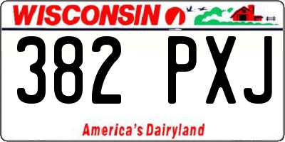 WI license plate 382PXJ