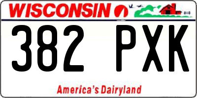 WI license plate 382PXK