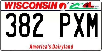 WI license plate 382PXM