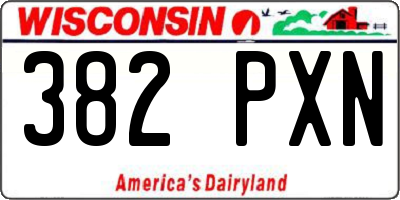 WI license plate 382PXN