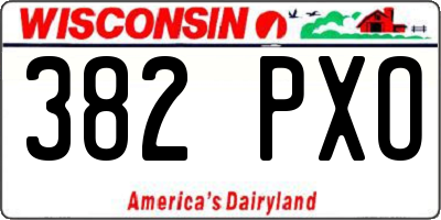 WI license plate 382PXO