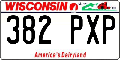 WI license plate 382PXP