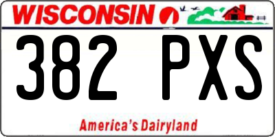 WI license plate 382PXS