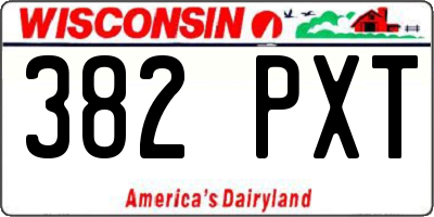 WI license plate 382PXT