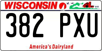 WI license plate 382PXU