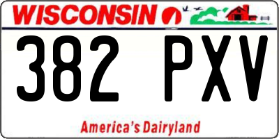 WI license plate 382PXV