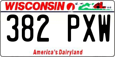 WI license plate 382PXW
