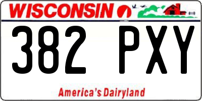 WI license plate 382PXY