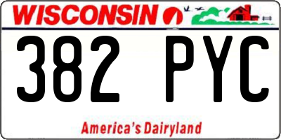 WI license plate 382PYC