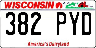 WI license plate 382PYD
