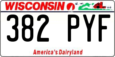 WI license plate 382PYF