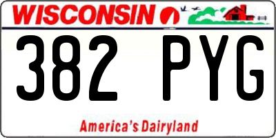 WI license plate 382PYG