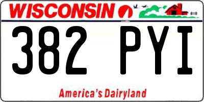 WI license plate 382PYI