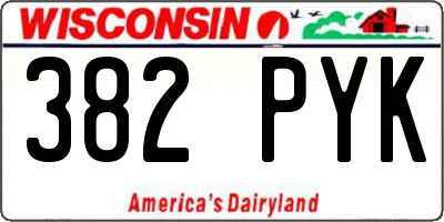 WI license plate 382PYK