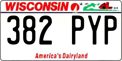 WI license plate 382PYP