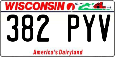 WI license plate 382PYV