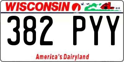 WI license plate 382PYY