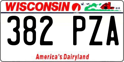 WI license plate 382PZA