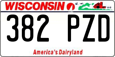 WI license plate 382PZD