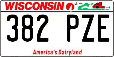 WI license plate 382PZE
