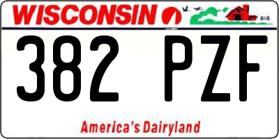 WI license plate 382PZF