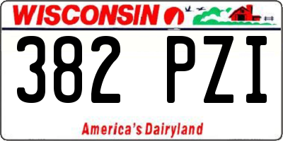 WI license plate 382PZI
