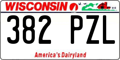 WI license plate 382PZL