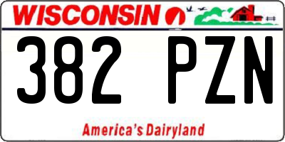 WI license plate 382PZN
